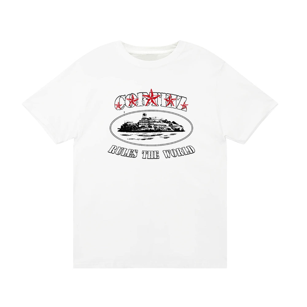 Corteiz 5 Starz Alcatraz Tee – White