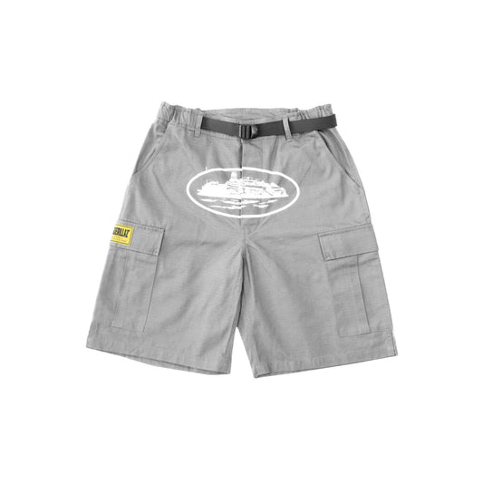 Corteiz Alcatraz Cargo Shorts – Grey