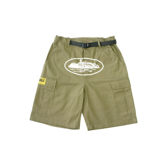 Corteiz Alcatraz Cargo Shorts – Khaki Green