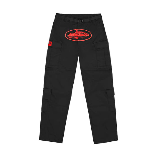 Corteiz Guerillaz Cargo Pants – Red / Black