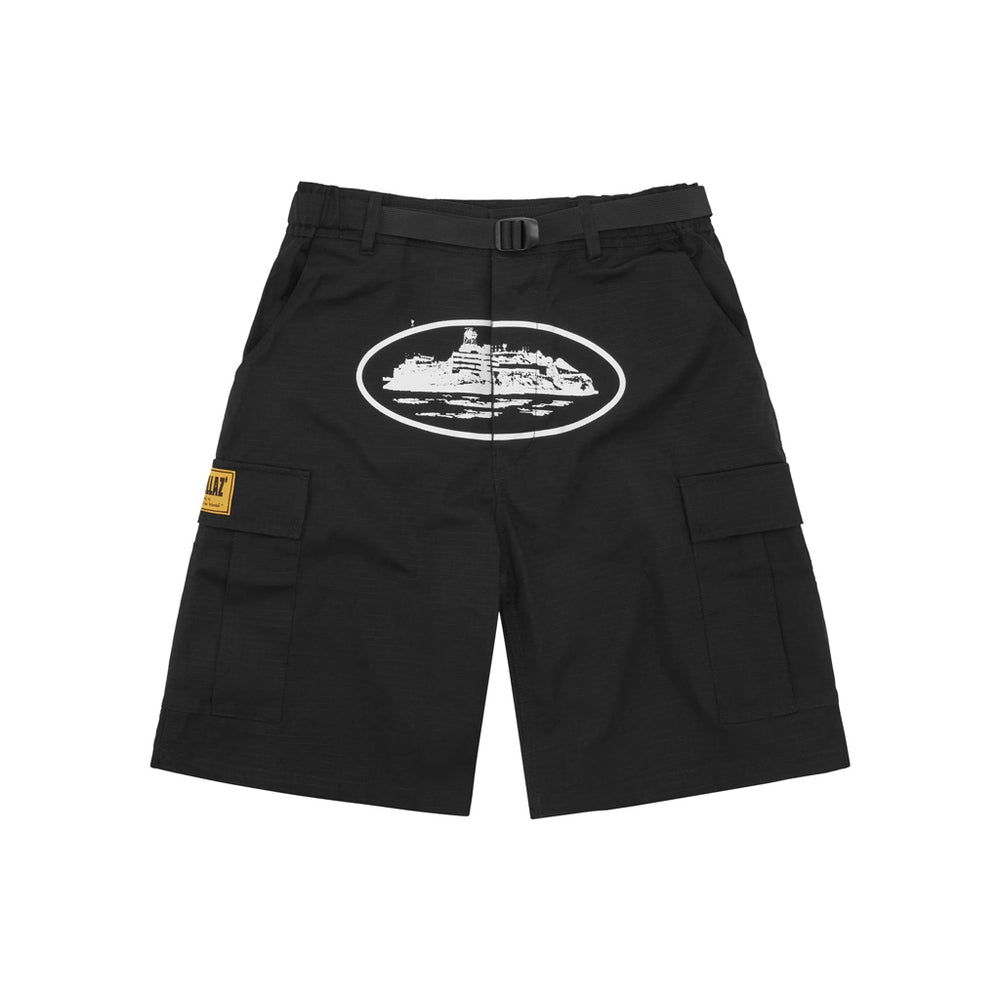 Corteiz Alcatraz Cargo Shorts – Black