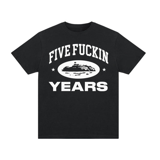 Corteiz Five Fuckin Years Tee – Black