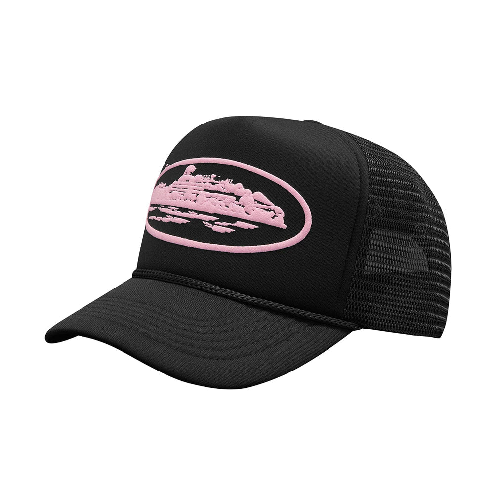 Corteiz Alcatraz Trucker Hat – Pink / Black