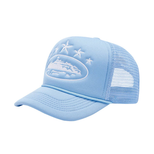 Corteiz 5 Starz Alcatraz Trucker Hat – Baby Blue