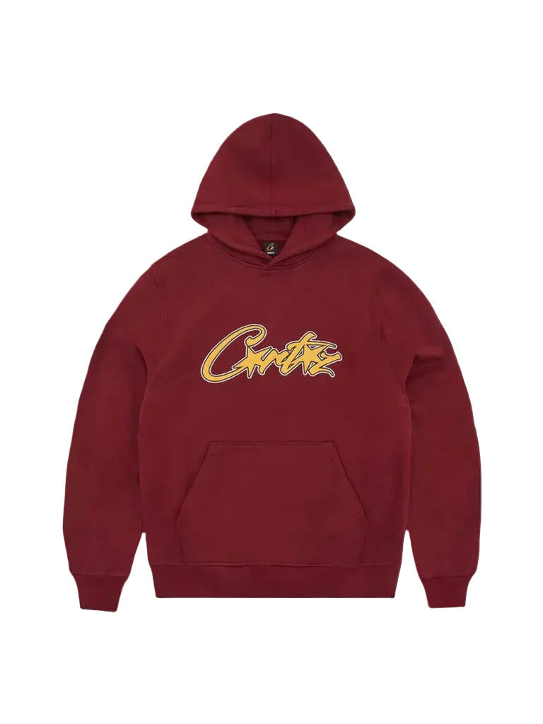 Corteiz Satin Applique Allstarz Hoodie - Maroon